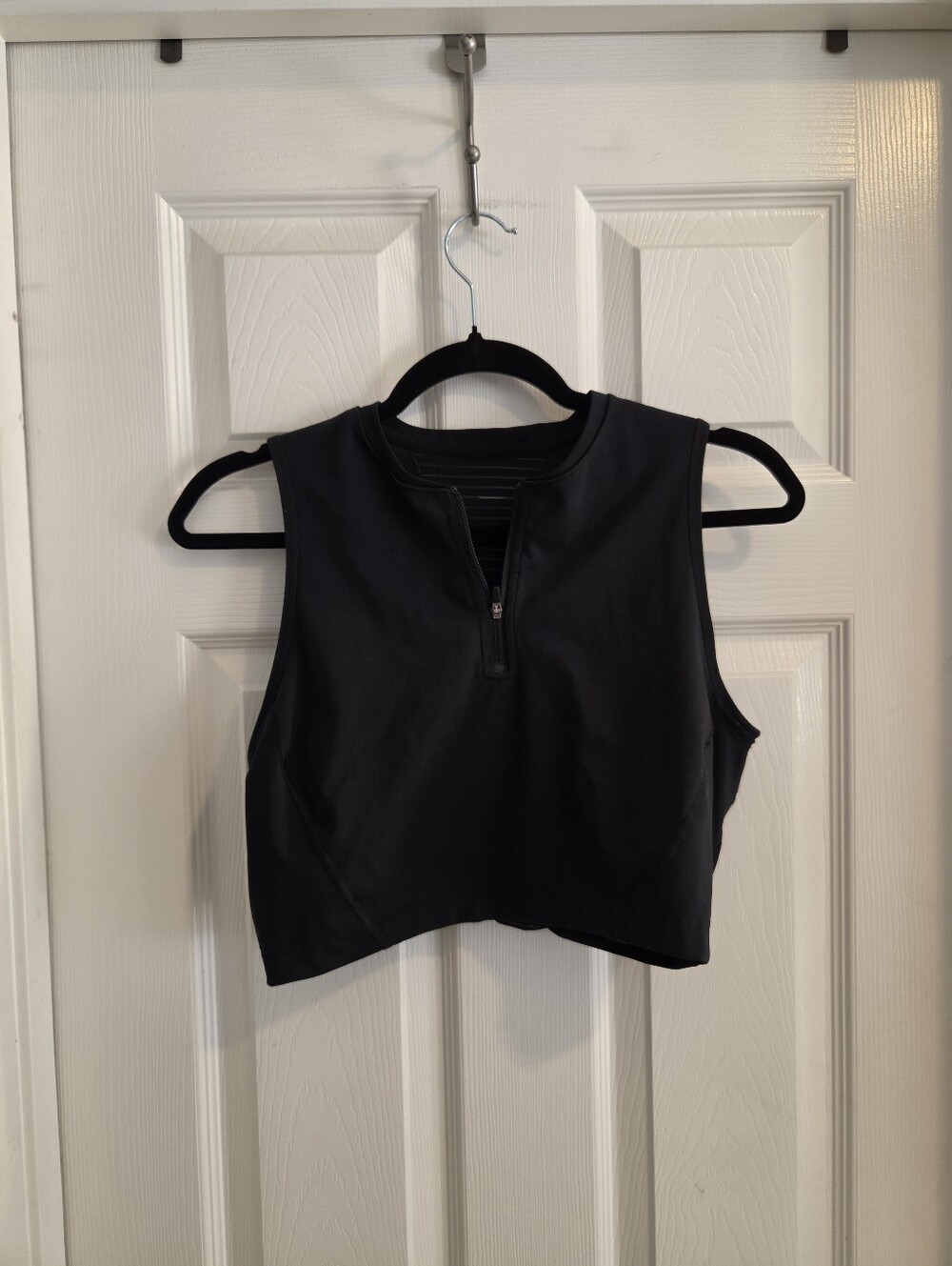 Nike Pro Cropped Half-Zip Active Tank Top - Black